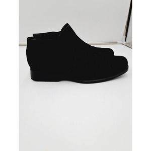 Rockport Womens 7W Casual Pull On Ankle Booties Black Suede APW11573